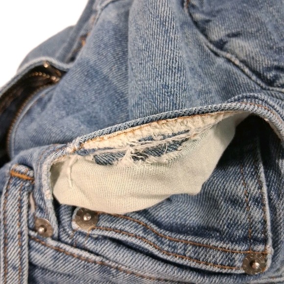 J.CREW 484 Slim Stretch Kurabo Denim Jeans Men's 30x30 Light Wash POCKET DAMAGE - Picture 5 of 10